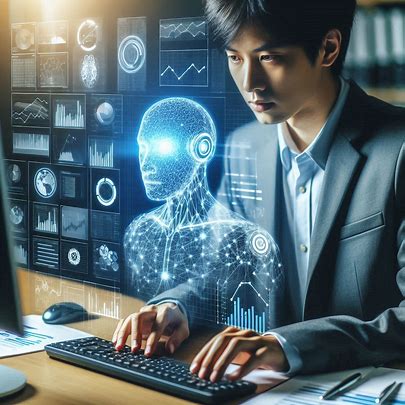 financial analyst working with AI-powered tools