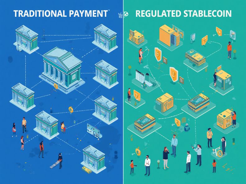 traditional banking vs regulated stablecoin payment systems